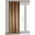 Zasłona welwetowa miodowo, złota z efektem błyszczącej przecierki 140x250 cm na przelotka - KORNELIA