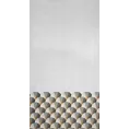 Zasłona welwetowa, biało szara ze złotym wzorem 140x250 cm przelotka - GINA - Design 91