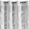 Zasłona biała z tkaniny o naturalnym wyglądzie zdobiona szenilowym haftem 140x250 cm przelotki - HOLI