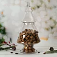 Szklany pojemnik LUCY w kształcie choinki do przechowywania słodkości