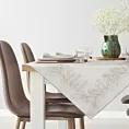 Bieżnik na stół beżowo, kremowy 85x85 cm INES z nadrukowanym motywem liści palmowych