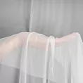 Firana szyta na taśmie 5 cm biała z matowego jedwabiście miękkiego woalu, wykończona obciążnikiem