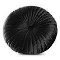 Poduszka okrągła średnica 40 cm welwetowa czarna pikowana VELVET 68