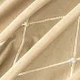 Zasłona welwetowa welwetowa beżowo, złota haftowana w duże karo 140x250 cm przelotka - MARGO - Pierre Cardin