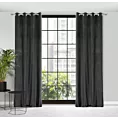 Zasłona czarna z wytłaczanego welwetu 140x250 cm przelotka - LILI