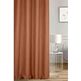 Zasłona szyta na taśmie 5 cm ruda z tkaniny o naturalnym splocie w stylu eko
