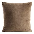 Poszewka na poduszkę 60x60 cm beżowa z miękkiej futrzanej tkaniny NINA