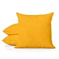 Poszewka szyta DORA - HIT musztardowa z miękkiej tkaniny o welurowej strukturze