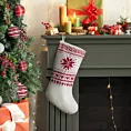 Skarpeta świąteczna z dzianiny ze wzorem