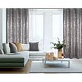 Zasłona stalowo, srebrzysta zdobiona błyszczącym wzorem z tkaniny zaciemniającej 140x250 cm przelotka - ELISE