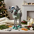 Figurka świąteczna RENIFER w zimowym stroju z miękkich tkanin