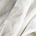 Firana biało, szampańska zdobiona przecieranym nadrukiem 140x270 cm taśma ILARIA