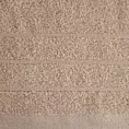 Ręcznik kąpielowy 50x90 cm bawełniany kolor beżowy z bordiurą w formie trzech tkanych paseczków 500 g/m2 RENI