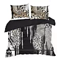 Pościel 160x200 cm z makosatyny bawełnianej kolor czarny, jasnobrązowy z motywem zwierzęcym EVA 22 Eva Minge