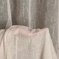Firana szyta na taśmie 5 cm beżowa z tkaniny o naturalnym splocie z widocznym efektem deszczyku, wykończona obciążnikiem