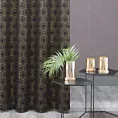 Zasłona czarno, złota z geometrycznym wzorem 135x250 cm przelotka - KAJA