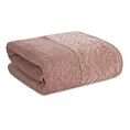 Ręcznik do rąk 30x50 cm bawełniany kolor pudrowy o ryżowej strukturze z welwetową bordiurą 500 g/m2 LOREN