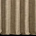 Zasłona szyta na taśmie 5 cm jasnobrązowa z tkaniny o grubym splocie z efektem melanżu