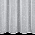 Firana szyta na taśmie fala NIEVE biała z połyskującej siateczki z efektem deszczyku, z moherową nicią, wykończona obciążnikiem