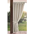 Zasłona jasnobeżowa z wodoodpornej tkaniny idealna do ogrodu i na taras 155x240 cm szelki/rzep - GARDEN