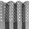 Zasłona gotowa BLINK z ozdobnym pasem z nadrukiem w srebrne grochy