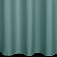 Zasłona szyta na taśmie 5 cm jasnoturkusowa z gładkiej tkaniny zaciemniającej typu dimout wykończona obciążnikiem