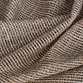 Firana szyta na taśmie 5 cm brązowo złocista z delikatnej siateczki przetykanej błyszczącą, lureksową nicią wykończona obciążnikiem Italissima Eva Minge