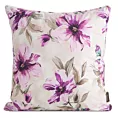 Poszewka na poduszkę 45x45 cm z tkaniny wodoodpornej kremowo, różowa idealna na taras oraz balkon zdobiona wzorem kwiatowym GARDEN