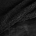 Narzuta, koc na fotel 70x160 cm czarna z miękkiego polaru ze strukturą baranka TEDY Eurofirany Premium