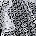 Obrus biały 145x180 cm z gipiury o geometrycznej ażurowej strukturze
