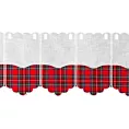 Tkanina firanowa zazdrostka, etamina z motywem świątecznej kraty