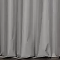 Zasłona szyta na taśmie 5 cm szara z gładkiej tkaniny typu Blackout zaciemniającej 100%