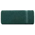 Ręcznik do rąk 30x50 cm bawełniany kolor ciemnozielony zero twist z bordiurą w paski 400 g/m2 RIKI