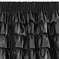 Zasłona welwetowa czarna zdobiona falbanami 140x270 cm taśma - AURA