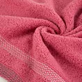 Ręcznik do rąk 30x50 cm bawełniany kolor koralowy zero twist z bordiurą w paski 400 g/m2 RIKI