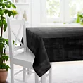 Obrus szyty SAFARI 1 czarny z miękkiej welwetowej tkaniny z połyskiem i poziomym prążkiem