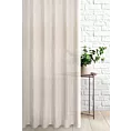Firana szyta na taśmie 5 cm beżowa z miękkiej i połyskliwej tkaniny, wykończona obciążnikiem