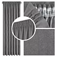 Zasłona grafitowa z tkaniny welurowej 300x260 cm taśma - Dora