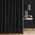 Zasłona szyta na taśmie 5 cm czarna z tkaniny z aplikacją