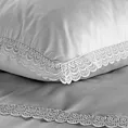 Pościel 160x200 cm z satyny bawełnianej kolor jasnoszary zdobiona elegancką koronką RETRO 6