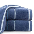 Ręcznik do rąk 30x50 cm bawełniany kolor grantowy z welwetową bordiurą i kontrastującymi paseczkami 500 g/m2 NEL