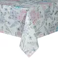 Obrus naturalno, różowy 140x220 cm SUMMER 8 zdobiony nadrukiem hortensji