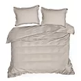 Pościel 220x200 cm z bawełny ranforce kolor beżowy zdobiona tasiemką REINA 38B