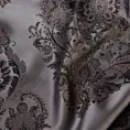 Zasłona szyta na taśmie 5 cm grafitowa tkanina w ornamentowy wzór, z dodatkiem połyskującej nici