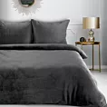 Pościel 220x200 cm gładka z polaru kolor stalowy FLANO