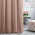 Zasłona szyta na taśmie 8 cm DORA - HIT ciemnoróżowa z miękkiej tkaniny o welurowej strukturze
