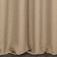 Zasłona szyta na taśmie 5 cm jasnobrązowa z tkaniny o naturalnym splocie w stylu eko