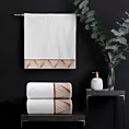 Ręcznik kąpielowy 50x90 cm bawełniany kolor biały,ciemnozłoty z żakardową bordiurą 500 g/m2 BLANCA 3 Limited Collection
