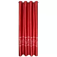 Zasłona czerwono, biała świąteczna z tkaniny welwetowej 140x250 cm przelotka - RUBI