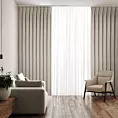 Zasłona beżowa o płóciennym splocie z efektem melanżu 125x270 cm (wymiar podany na gotowo) system flex - JULA
